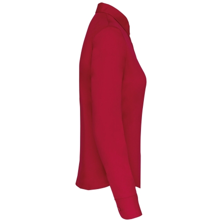 Chemise popeline polycoton femme rouge Kariban – coupe droite – vue 3