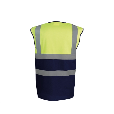 Gilet haute visibilité bicolore jaune/marine Yoko – vue 2