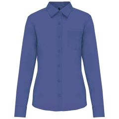 Chemise popeline polycoton femme bleue cobalte – Kariban
