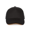 Casquette 5 panneaux sandwich contrasté Noir/Orange K-up