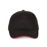 Casquette 5 panneaux sandwich contrasté Noir/Rouge K-up