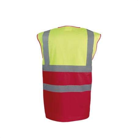 Gilet haute visibilité bicolore jaune/rouge Yoko – Classe 2 – vue 2