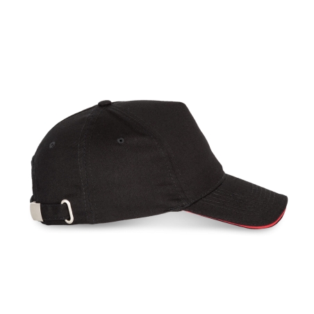 Casquette 5 panneaux sandwich contrasté Noir/Rouge K-up – vue 3
