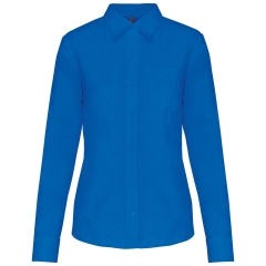 Chemise Popeline Polycoton Femme Bleu Kariban – Coupe Droite