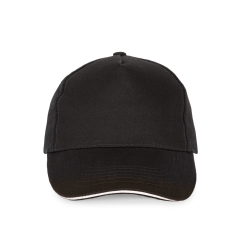 Casquette 5 panneaux sandwich contrasté Noir/Blanc K-up