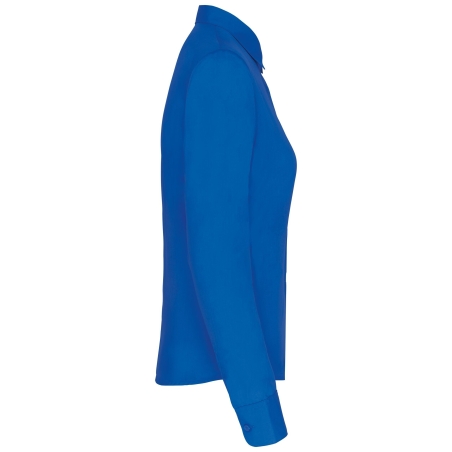 Chemise Popeline Polycoton Femme Bleu Kariban – Coupe Droite – vue 3