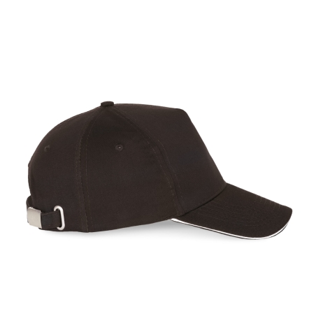Casquette 5 panneaux sandwich contrasté Noir/Blanc K-up – vue 3