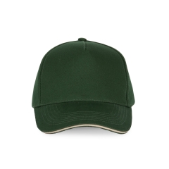 Casquette 5 panneaux sandwich contrasté Vert Forest Green / Beige K-up