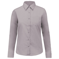 Chemise popeline polycoton femme coupe droite gris – Kariban
