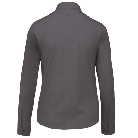 Chemise Popeline Polycoton Gris Femme – Kariban – vue 2