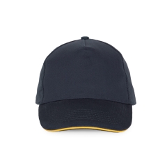 Casquette 5 panneaux sandwich contrasté Marine/Jaune K-up