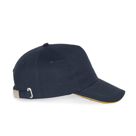 Casquette 5 panneaux sandwich contrasté Marine/Jaune K-up – vue 3