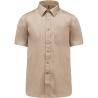 Chemise popeline polycoton manches courtes beige homme Kariban
