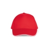 Casquette 5 panneaux sandwich contrasté Rouge/Blanc K-up