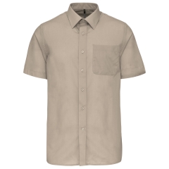 Chemise Popeline Polycoton Manches Courtes Beige Kariban