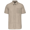 Chemise Popeline Polycoton Manches Courtes Beige Kariban