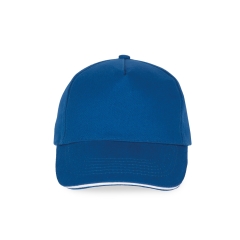 Casquette 5 panneaux sandwich contrasté Bleu Royal/Blanc K-up