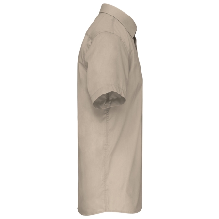 Chemise Popeline Polycoton Manches Courtes Beige Kariban – vue 3