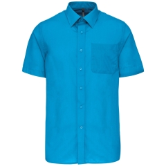 Chemise Popeline Manches Courtes Turquoise Kariban