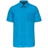Chemise Popeline Manches Courtes Turquoise Kariban