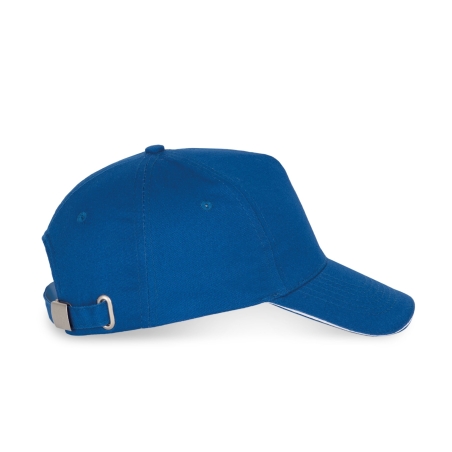 Casquette 5 panneaux sandwich contrasté Bleu Royal/Blanc K-up – vue 3