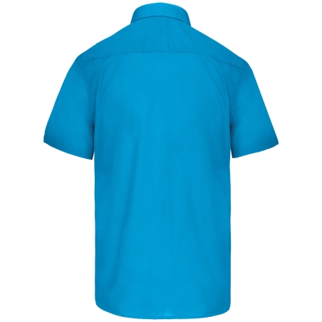 Chemise Popeline Manches Courtes Turquoise Kariban – vue 2