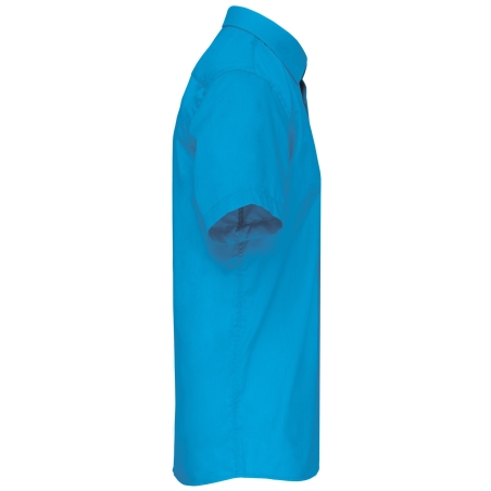 Chemise Popeline Manches Courtes Turquoise Kariban – vue 3