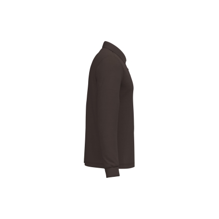 Polo manches longues homme Marron Kariban – Coton peigné 220 g/m² – vue 3
