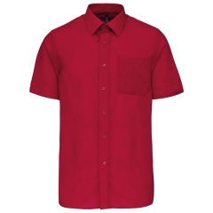Chemise popeline polycoton manches courtes Rouge Kariban homme