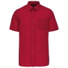 Chemise popeline polycoton manches courtes Rouge Kariban homme