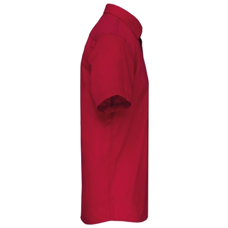 Chemise popeline polycoton manches courtes Rouge Kariban homme – vue 3