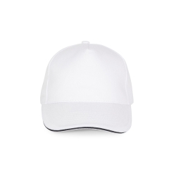 Casquette 5 panneaux sandwich contrasté Blanc/Marine K-up