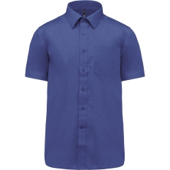 Chemise Popeline Manches Courtes Bleu Cobalt Kariban