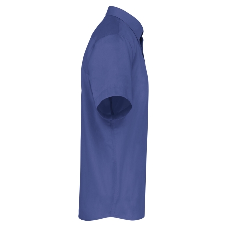 Chemise Popeline Manches Courtes Bleu Cobalt Kariban – vue 3