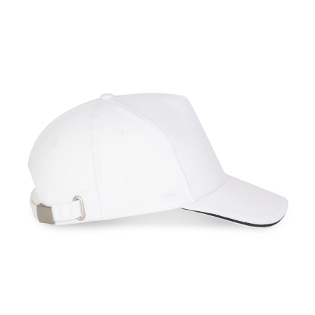 Casquette 5 panneaux sandwich contrasté Blanc/Marine K-up – vue 3