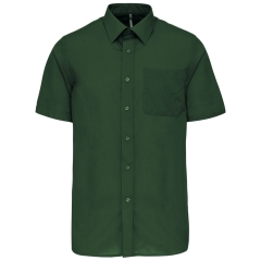 Chemise popeline polycoton manches courtes Vert Kariban