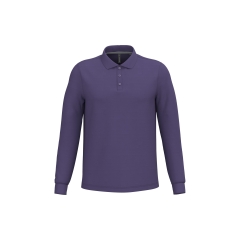 Polo manches longues homme Violet Kariban – Coton peigné 220 g/m²