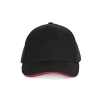Casquette 6 panneaux sandwich contrasté Noir/Rouge K-up