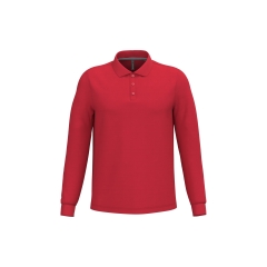 Polo Manches Longues Homme Rouge Kariban – 220 g/m²