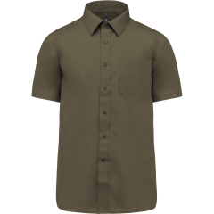 Chemise Popeline Polycoton Manches Courtes Vert Kariban