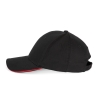 Casquette 6 panneaux sandwich contrasté Noir/Rouge K-up – vue 3