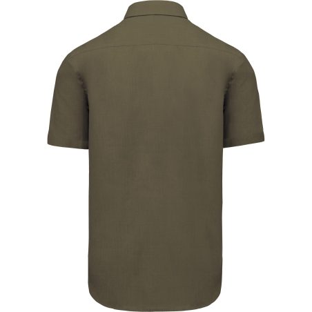 Chemise Popeline Polycoton Manches Courtes Vert Kariban – vue 2