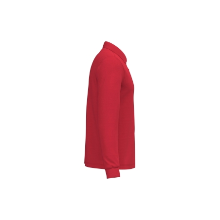 Polo Manches Longues Homme Rouge Kariban – 220 g/m² – vue 3