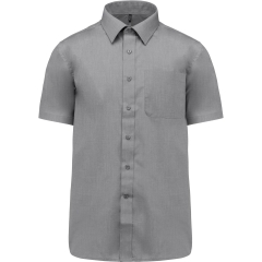 Chemise popeline polycoton manches courtes gris homme Kariban