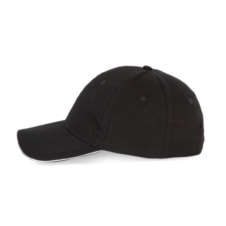 Casquette 6 panneaux sandwich contrasté Noir/Blanc K-up – vue 3