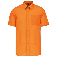 Chemise Popeline Polycoton Manches Courtes Orange Kariban