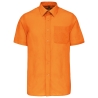 Chemise Popeline Polycoton Manches Courtes Orange Kariban
