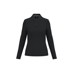 Polo manches longues femme Kariban Noir – 220 g/m²