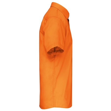 Chemise Popeline Polycoton Manches Courtes Orange Kariban – vue 3