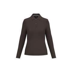 Polo manches longues femme Kariban Marron – 220 g/m²